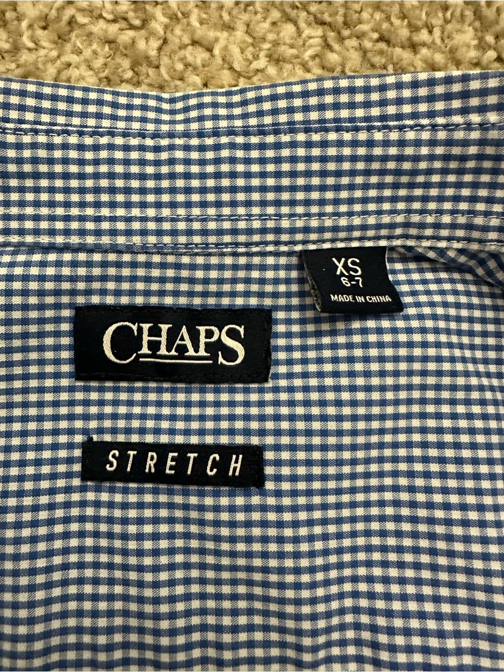 Chaps Boys Tailored Gingham Button-Front Shirt Size 6/7 – Worn Once - Picture 4 of 6